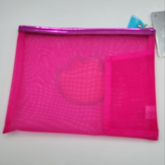 Disney Marie Aristocats Pink Mesh flat Pouch bag - Picture 4 of 6